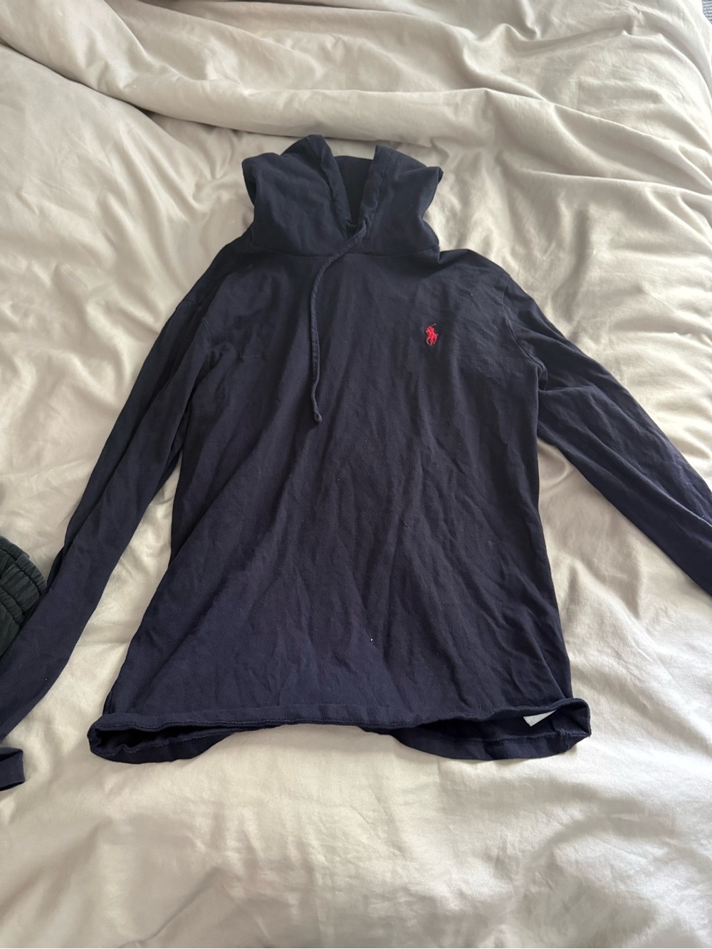 Polo by Ralph Lauren Navy Hoodie with Red Pony Logo